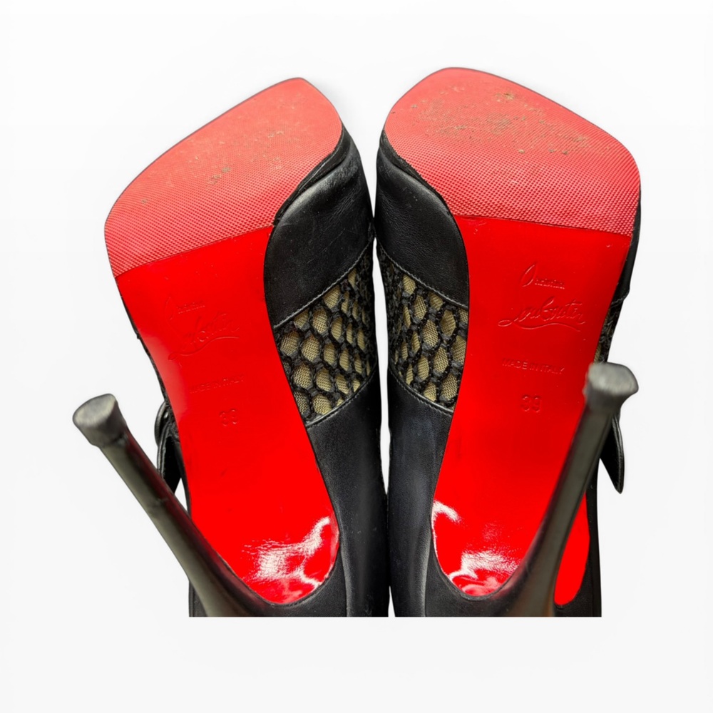 Christian Louboutin Black and Tan Heeled Boots Size 39 - Picture 7 of 16